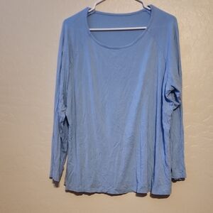 Chic Light Blue Long Sleeve Women's Top